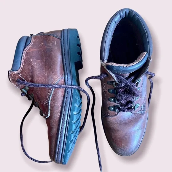 Vintage Timberland Brown Leather Boots 7.5 - Picture 1 of 5